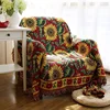 Ins High Quality Cotton Linen Jacquard Sunflower sofa cover for Living room