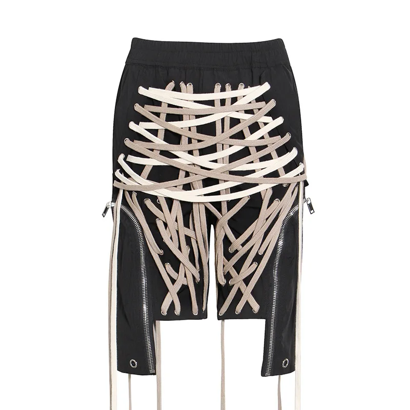 High Street Casual Baggy Pants For Ladiesn Elastic Waist Hip Hop Black Lace-up Drawstrings Strap Baggy Women Cargo Short Pants
High Street Casual Baggy Pants For Ladiesn Elastic Waist Hip Hop Black Lace-up Drawstrings Strap Baggy Women Cargo Short Pants