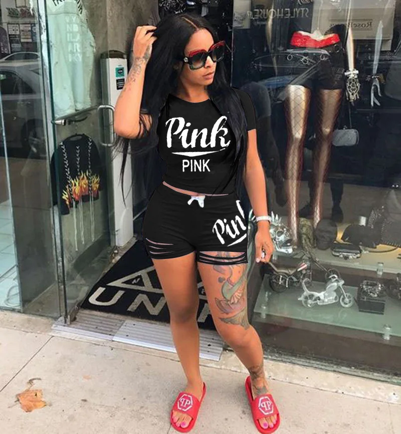 Summer Pink Shorts Letter Sets Womens Clothing Printing Burnt Flower Sports Two Piece Set Tracksuit For Woman, Picture color
Summer Pink Shorts Letter Sets Womens Clothing Printing Burnt Flower Sports Two Piece Set Tracksuit For Woman, Picture color