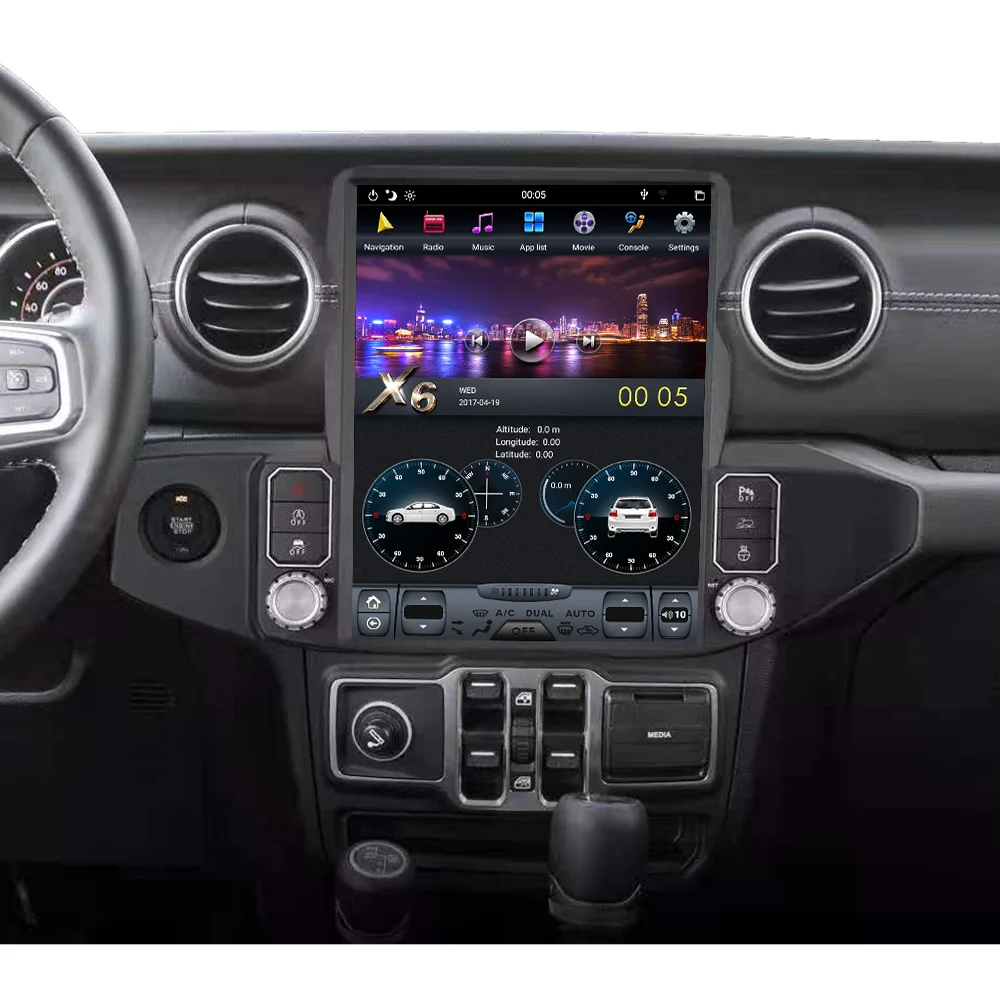 

64GFor Jeep Wrangler JL 2018-2021 13.3inch Vertical screen Tesla style Multimedia Radio Car GPS Navigation Stere Headunit Player