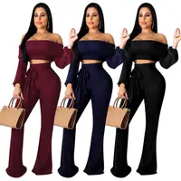 Elegant Plain Stylish Tight Off Shoulder Tops For Women Clothing Sets Sexy Two Piece
Elegant Plain Stylish Tight Off Shoulder Tops For Women Clothing Sets Sexy Two Piece