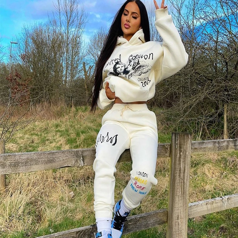 Wholesale Sweat Suits Apparel Letter Print Hoodie Sweat Pant Sweatshirt Suit 2 Piece Tracksuit Set For Woman, Picture color 
Wholesale Sweat Suits Apparel Letter Print Hoodie Sweat Pant Sweatshirt Suit 2 Piece Tracksuit Set For Woman, Picture color