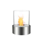 Indoor outdoor ethanol tabletop round fireplace