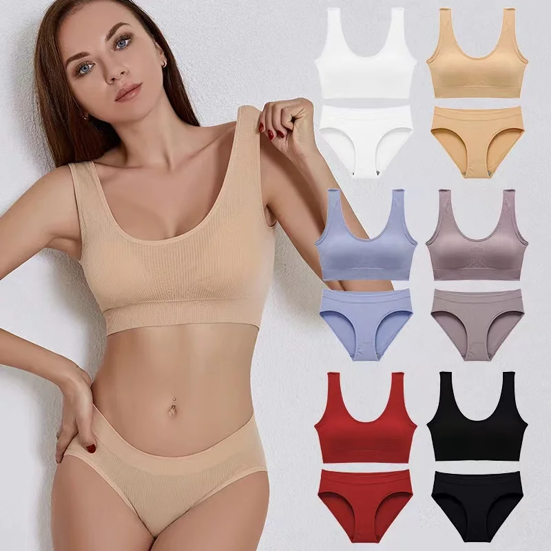 Wholesale Woman's Seamless bra & brief set One Piece Sexy Knit Underwear Big Size Lingerie Panties Comfortable Sports Suit, 6 colors
Wholesale Woman's Seamless bra & brief set One Piece Sexy Knit Underwear Big Size Lingerie Panties Comfortable Sports Suit, 6 colors