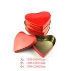 Red Tin Box Customized Printing Oem Food Grade Red Hearts Cookie Tin Box Home Gift Packing Tin Box
