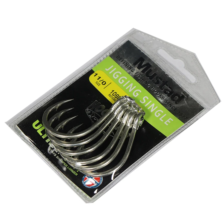 10881 MUSTAD hard bait deep sea high carbon steel sea single jig fishing hooks, Metallic
10881 MUSTAD hard bait deep sea high carbon steel sea single jig fishing hooks, Metallic