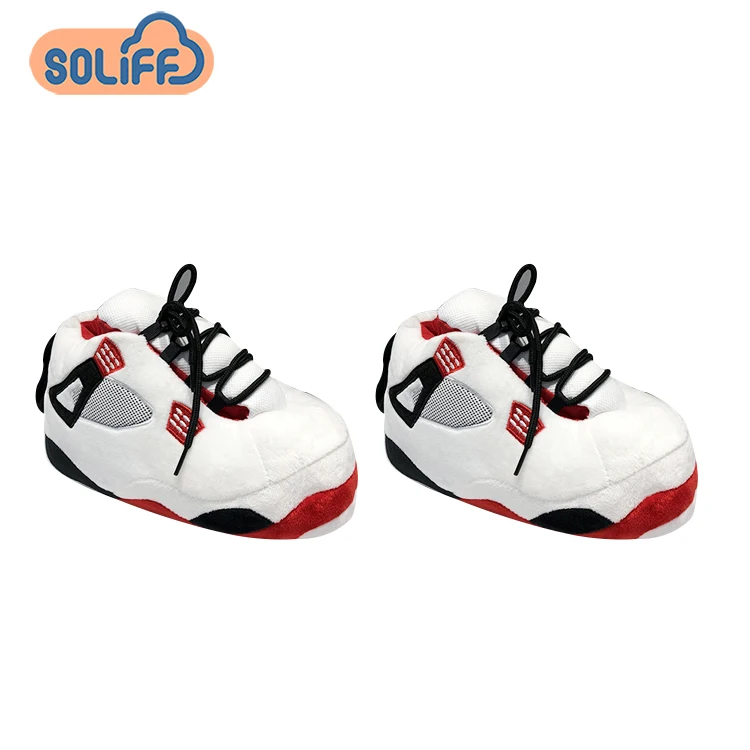 2020 hot-sale custom custom logo sneaker soft adult size indoor plush AJ sneaker slipper, Black and red or customized
2020 hot-sale custom custom logo sneaker soft adult size indoor plush AJ sneaker slipper, Black and red or customized