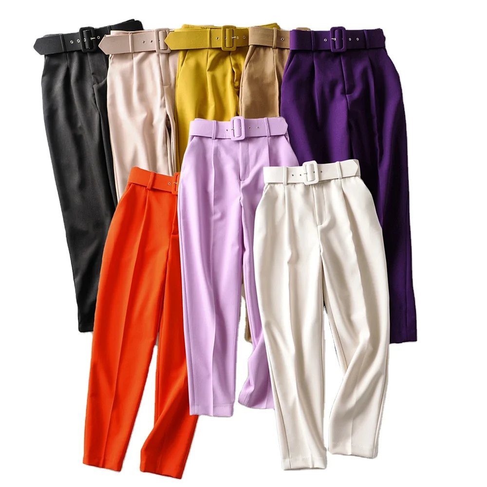 S-014 European and American simple fashion pants with belt slim slimming casual high waist multicolor sagging trousers
S-014 European and American simple fashion pants with belt slim slimming casual high waist multicolor sagging trousers