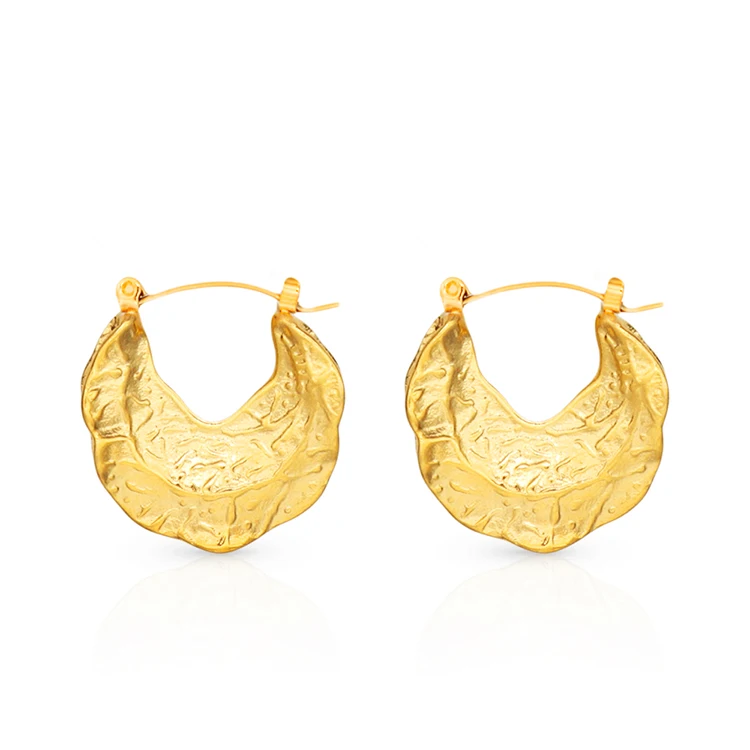 

Chris April 316L stainless steel PVD large gold plated chunky statement earrings women