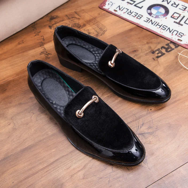 PDEP luxury patent pleuche desinger shoes for men slip on faux leather formal wedding shoes, Black
PDEP luxury patent pleuche desinger shoes for men slip on faux leather formal wedding shoes, Black
