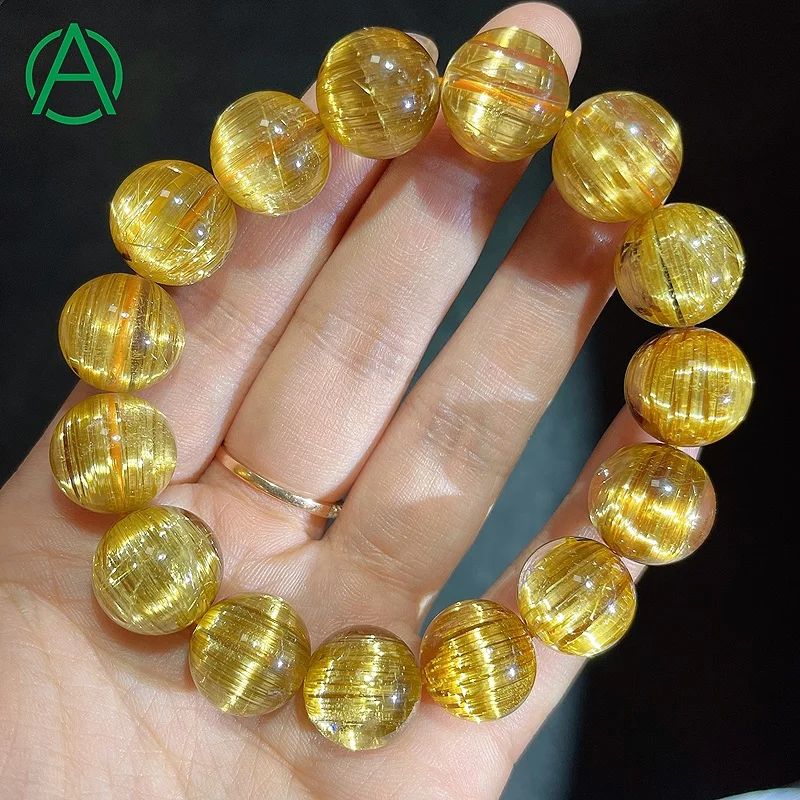 ArthurGem Natural Top Quality Gold Rutilated Quartz Bracelets Healing Crystal Rutilated Quartz Gemstone Bracelet for Women Men
ArthurGem Natural Top Quality Gold Rutilated Quartz Bracelets Healing Crystal Rutilated Quartz Gemstone Bracelet for Women Men