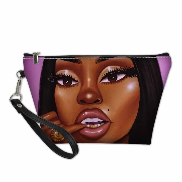 Traveling Makeup Bag Case Cosmetic Black Women Art African Printing Custom Pu Leather Cosmetic Bag Storage Organizer for Purse, Customized color
Traveling Makeup Bag Case Cosmetic Black Women Art African Printing Custom Pu Leather Cosmetic Bag Storage Organizer for Purse, Customized color