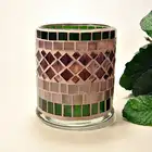 Cracked Mosaic Glass Tealight Candle Holder For Lighting & Decoration