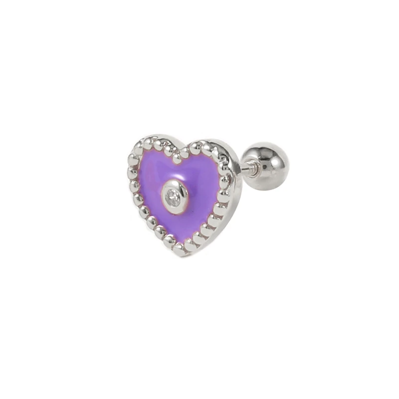 ROXI design S925 silver cute 18k gold plated multi-color enamel heart piercing stud earrings, Custom
ROXI design S925 silver cute 18k gold plated multi-color enamel heart piercing stud earrings, Custom