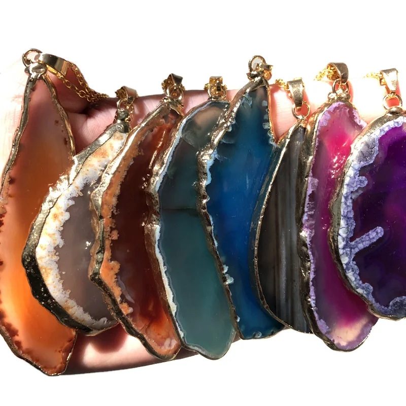 DIY Accessories Multicolor Natural Gemstone Pendants Necklace Healing Crystal Agate Stone Pendants Necklace
DIY Accessories Multicolor Natural Gemstone Pendants Necklace Healing Crystal Agate Stone Pendants Necklace