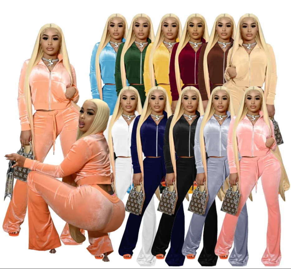 Fall Women Velvet Clothes Two Piece Pants Set 2021 Women Crop Tops Sweatsuits Velvet Velour 2 Piece Sets Women Joggers Outfits
Fall Women Velvet Clothes Two Piece Pants Set 2021 Women Crop Tops Sweatsuits Velvet Velour 2 Piece Sets Women Joggers Outfits