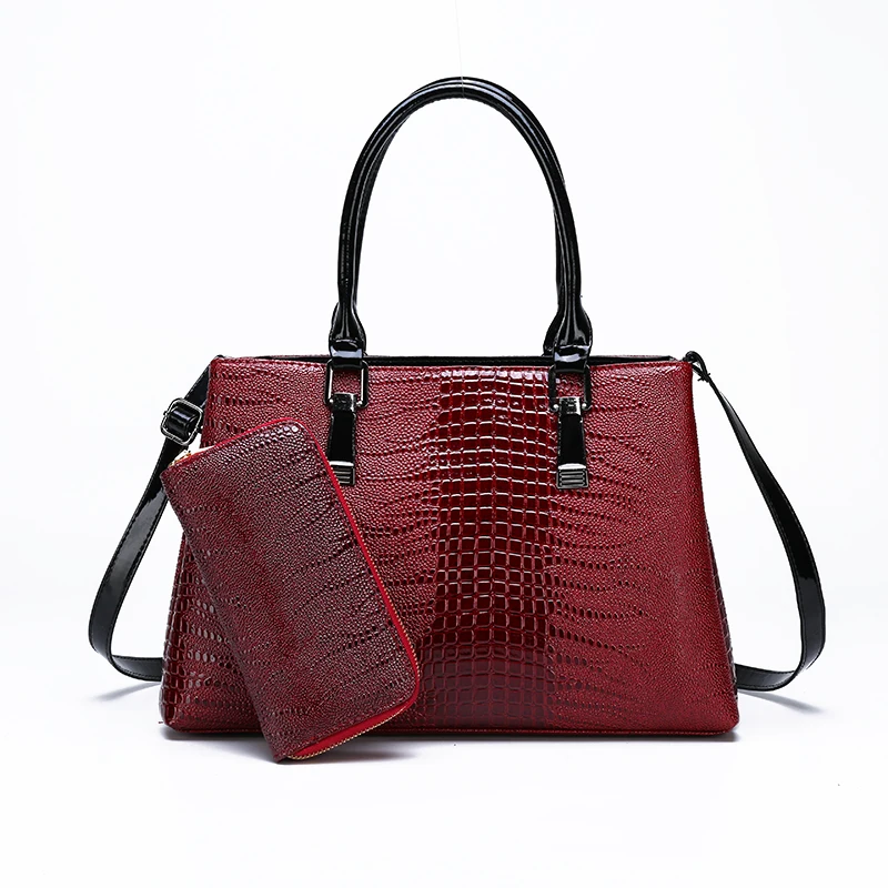 2020 Alligator Pattern Bag 2pcs in 1 Set Woman Handbag Set Hand Bag with Purse, Red,black,brown
2020 Alligator Pattern Bag 2pcs in 1 Set Woman Handbag Set Hand Bag with Purse, Red,black,brown