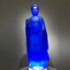 Buddhist Ceremony Feng Shui Ornaments Buddha Decorative Lucky Zen Blue Buddha Statue