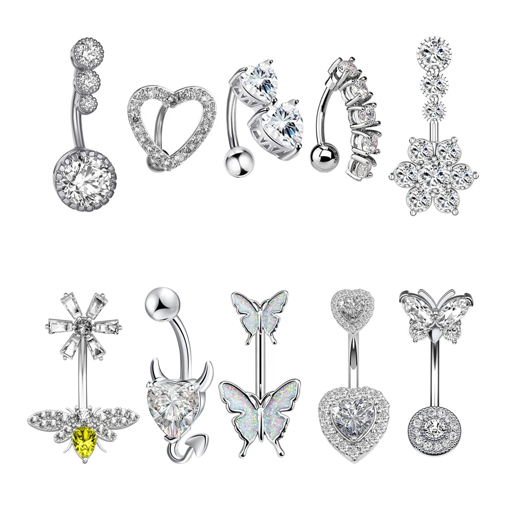 Heart Butterfly Little Demon Shaped Navel Ring Jewelry Stainless Steel CZ Body Piercing Belly Button Rings Jewelry
Heart Butterfly Little Demon Shaped Navel Ring Jewelry Stainless Steel CZ Body Piercing Belly Button Rings Jewelry