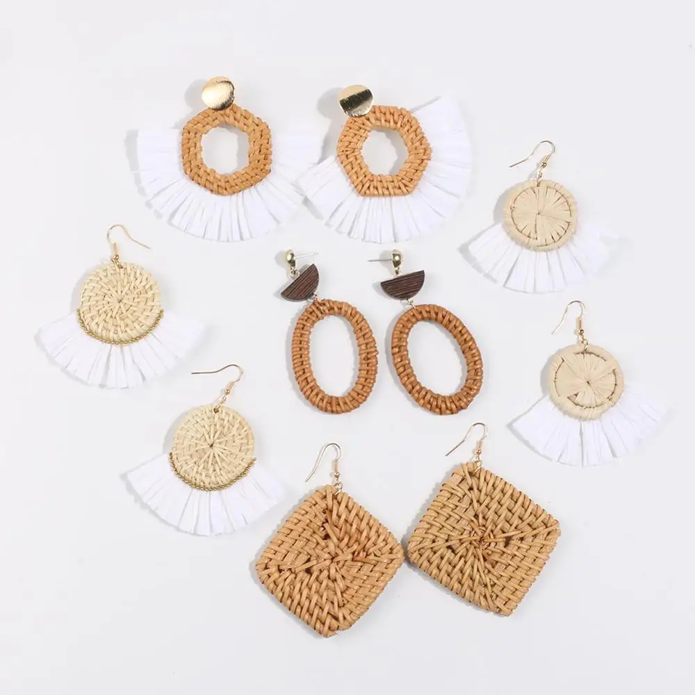 Straw Woven Drop Earrings Earrings Jewelry Gift Artilady Fashionable Boho Bamboo Handmade Wood for Women Silver Plated Circle, Coffe
Straw Woven Drop Earrings Earrings Jewelry Gift Artilady Fashionable Boho Bamboo Handmade Wood for Women Silver Plated Circle, Coffe