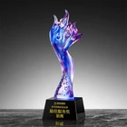 Hot selling unique design color crystal creative shape trophy for souvenir gift