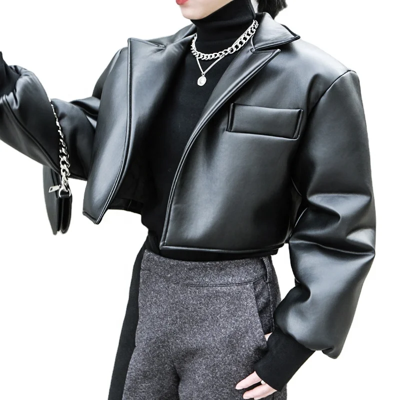 TWOTWINSTYLE Vintage PU Leather Women's Jacket Lapel Collar Long Sleeve Thick Short Females Coat 2020
TWOTWINSTYLE Vintage PU Leather Women's Jacket Lapel Collar Long Sleeve Thick Short Females Coat 2020