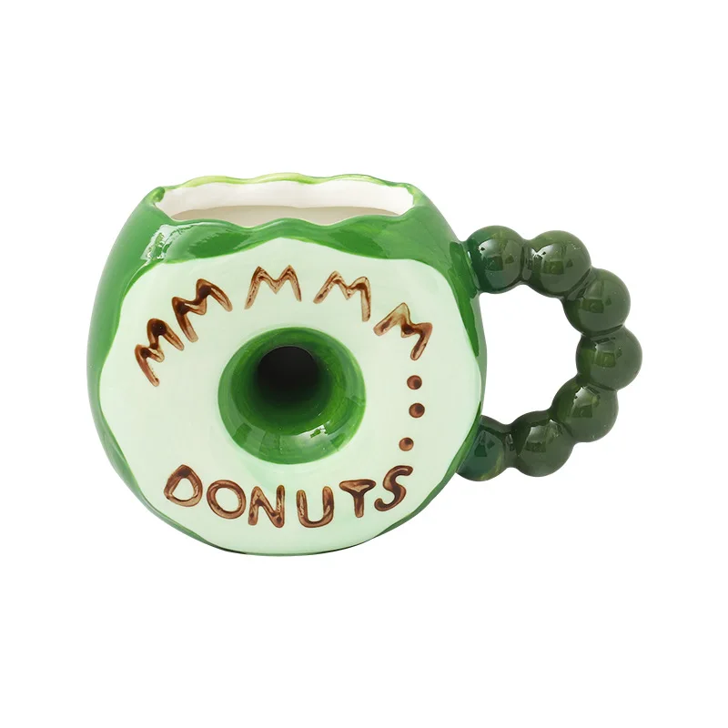 Funny 3D Doughnut Ceramic Coffee Mug Sweet Doughnut Shaped Drinking Water Cup Ceramic Mug with Rainbow Straw, Green, blue, coffee, pink
Funny 3D Doughnut Ceramic Coffee Mug Sweet Doughnut Shaped Drinking Water Cup Ceramic Mug with Rainbow Straw, Green, blue, coffee, pink