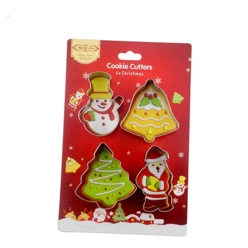 New Stainless Steel Christmas 4-Piece Set Christmas Tree Snowman Biscuit Mold Old Man Printing DIY Baking Tools Cake Mold
New Stainless Steel Christmas 4-Piece Set Christmas Tree Snowman Biscuit Mold Old Man Printing DIY Baking Tools Cake Mold