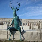Large Size Public Art Cast Deer Bronze Sculpture For Park Decor