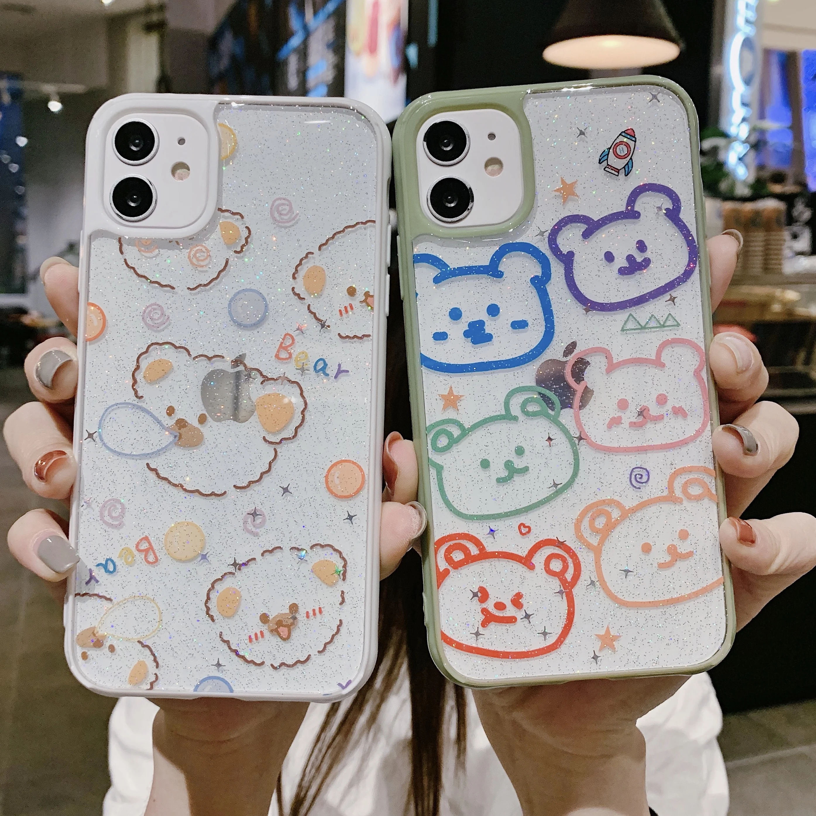 Epoxy Glitter Soft Tpu Printed Cute Cartoon Bear Pink Design Mobile Phone Case for Iphone11 12 pro max
Epoxy Glitter Soft Tpu Printed Cute Cartoon Bear Pink Design Mobile Phone Case for Iphone11 12 pro max