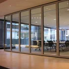 Frame Office Building Movable Acoustic Folding Slim Frame Aluminium Glass Partition Wall