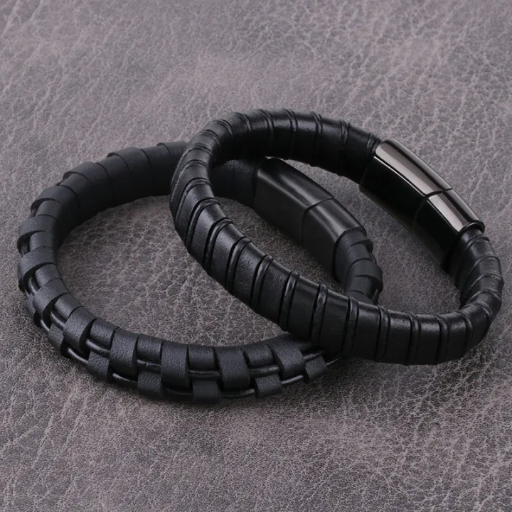 New Simple Fashion Gift Stainless Steel Magnetic Closure Bracelet Braided Genuine Leather Bracelet for Men Women
New Simple Fashion Gift Stainless Steel Magnetic Closure Bracelet Braided Genuine Leather Bracelet for Men Women
