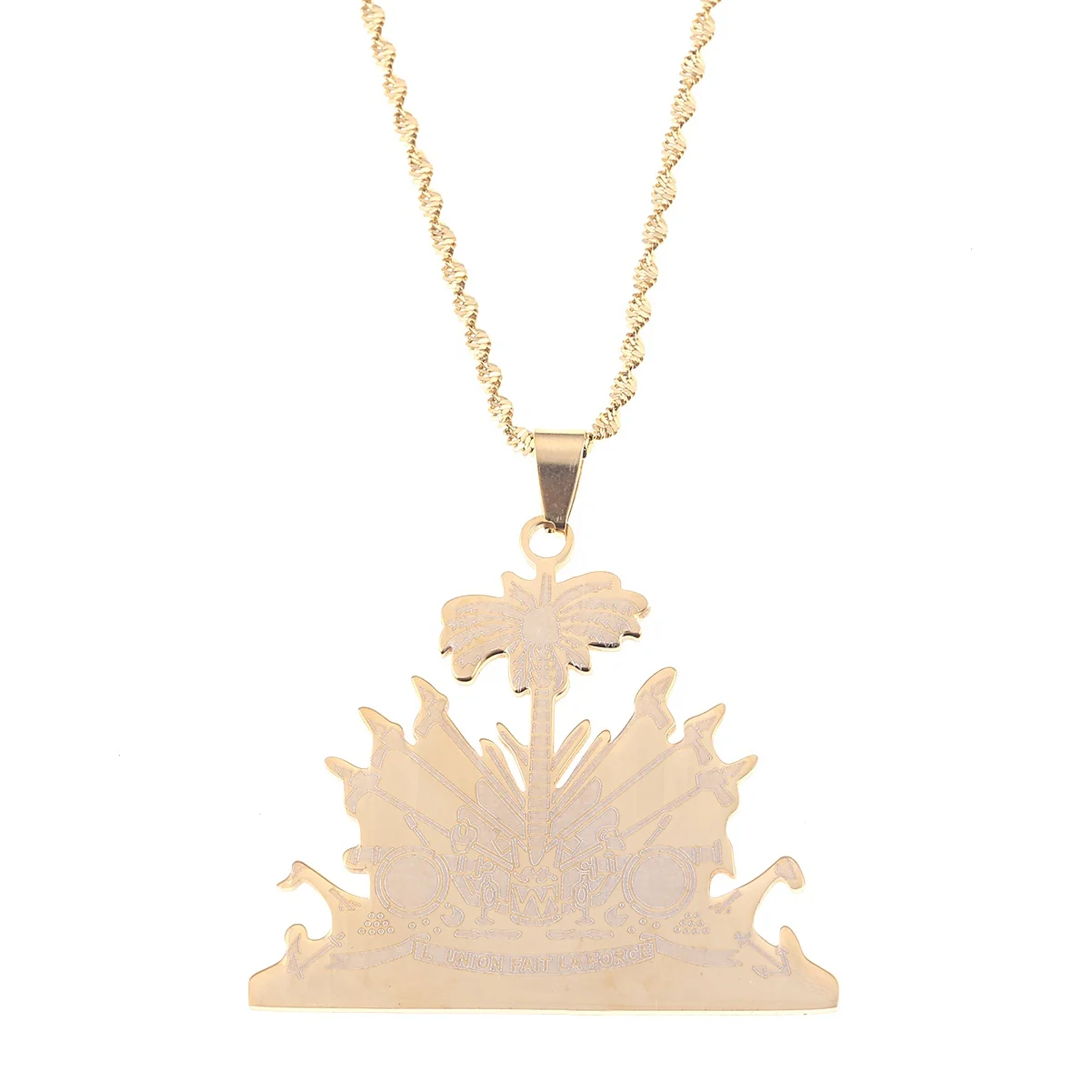 Stainless Steel Gold Color Trendy Haiti Pendant Necklace Fashion Ayiti Items Haiti Charm Jewelry 
Stainless Steel Gold Color Trendy Haiti Pendant Necklace Fashion Ayiti Items Haiti Charm Jewelry