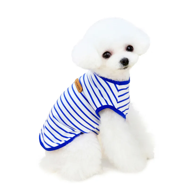 Manufacture Summer Cat Dog Clothing Pet Sport Shirt Luxury Small Dog Clothing Custom Puppy Stripe Clothes, As picture
Manufacture Summer Cat Dog Clothing Pet Sport Shirt Luxury Small Dog Clothing Custom Puppy Stripe Clothes, As picture