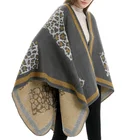 Cardigan poncho elegant shawl wrap sweater for fall winter cape coat women
