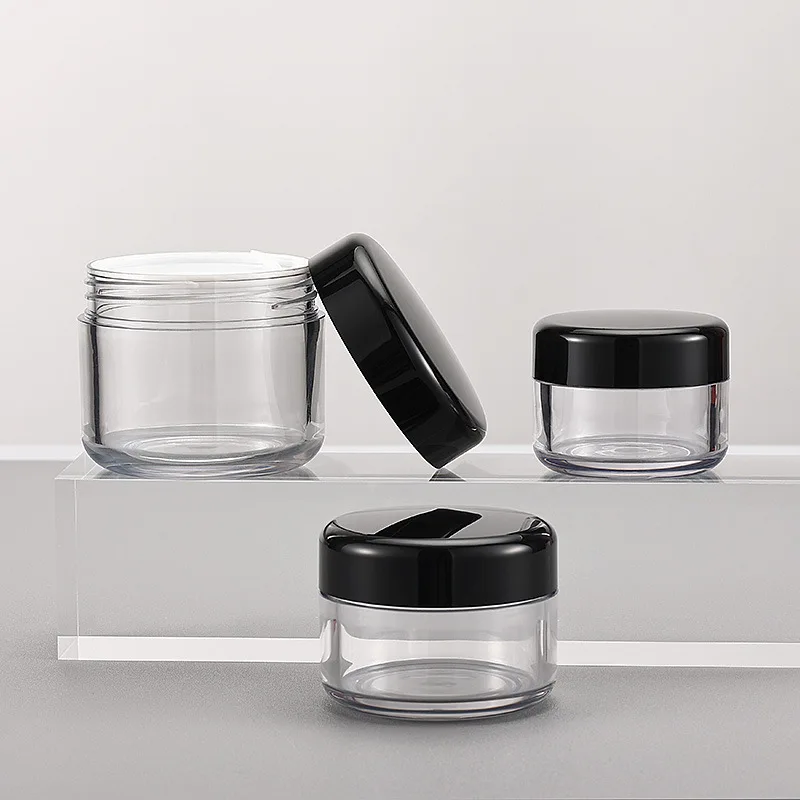 Empty Cosmetic 100g Thickened Wall Clear Transparent PET Plastic Face Cream Jars with Black Lids
Empty Cosmetic 100g Thickened Wall Clear Transparent PET Plastic Face Cream Jars with Black Lids