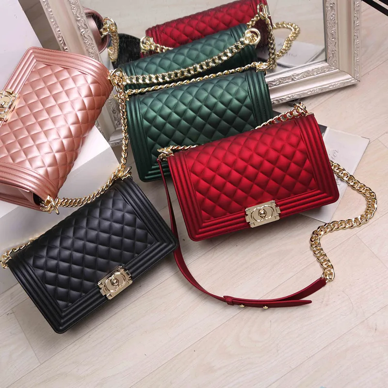 Hot selling Good Quality Matte color jelly purse with chain Attractive jelly PVC shoulder bag for women
Hot selling Good Quality Matte color jelly purse with chain Attractive jelly PVC shoulder bag for women