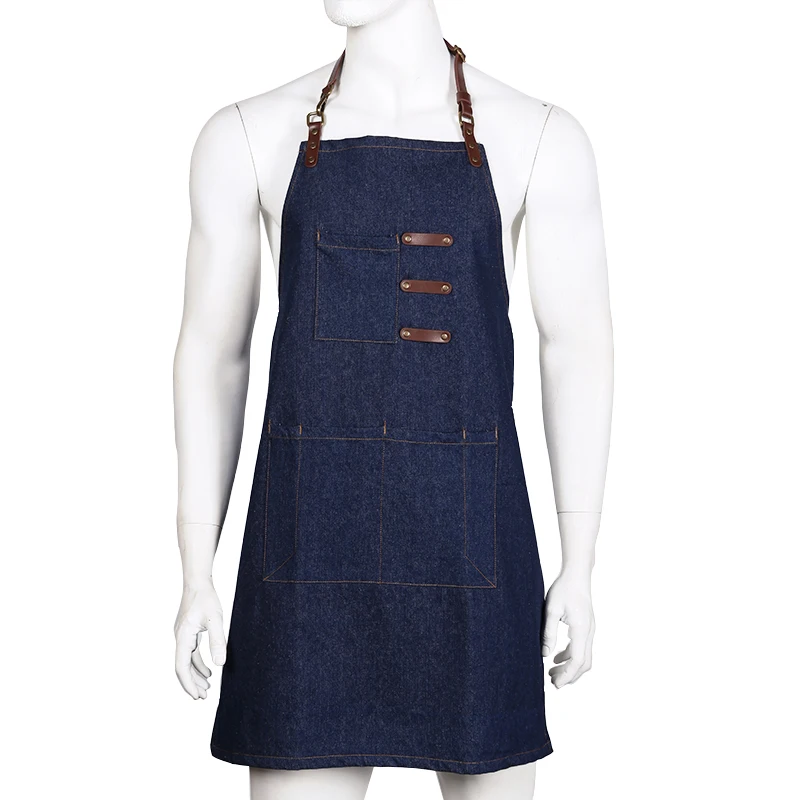 China wholesale bib cotton denim kitchen bartenders uniform apron, Navy blue/black
China wholesale bib cotton denim kitchen bartenders uniform apron, Navy blue/black