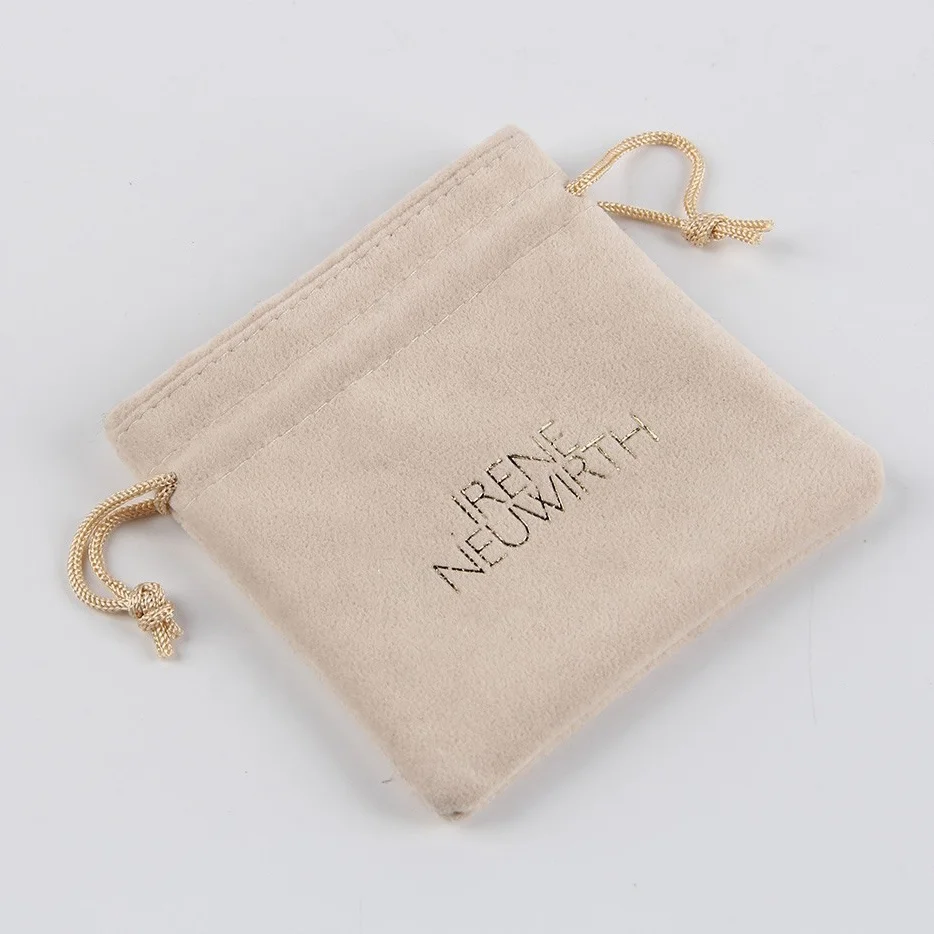 custom printing jewelry drawstring velvet pouch bag