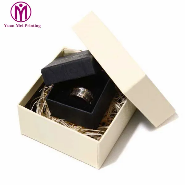 design fashion custom jewelry/ring paper gift box with ribbon