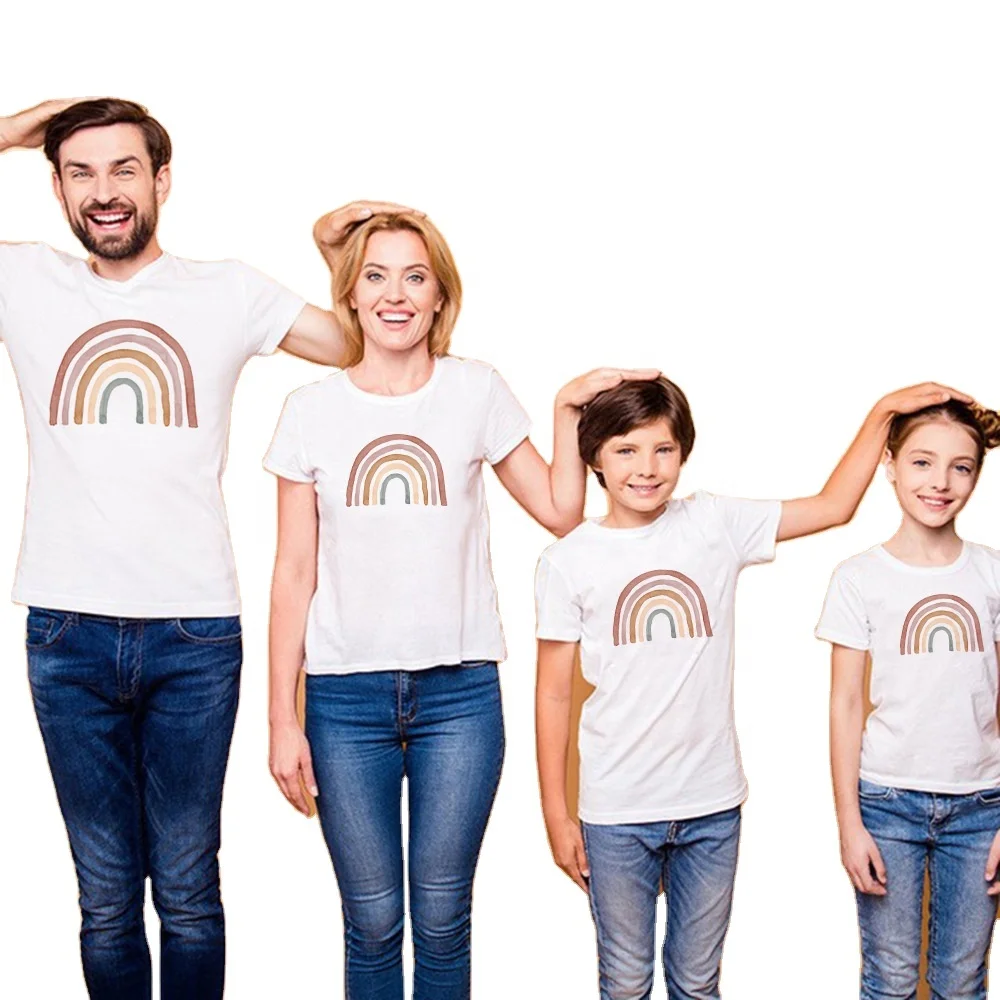 Parent-child clothing spring and summer clothing family rainbow family matching clothes short-sleeved t-shirt mommy and me cloth, As picture shows
Parent-child clothing spring and summer clothing family rainbow family matching clothes short-sleeved t-shirt mommy and me cloth, As picture shows