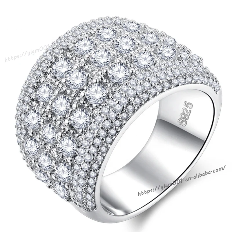 Rhodium Plated White Copper Zircon Stone Jewelry Women Wedding Engagement Big CZ Band Ring
Rhodium Plated White Copper Zircon Stone Jewelry Women Wedding Engagement Big CZ Band Ring