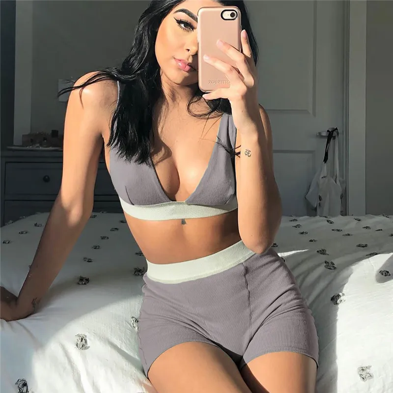 S-L Skinny Sporty Sleeveless Shorts Set Fitness Summer Casual Slim Outfits Women Two Piece Set
S-L Skinny Sporty Sleeveless Shorts Set Fitness Summer Casual Slim Outfits Women Two Piece Set