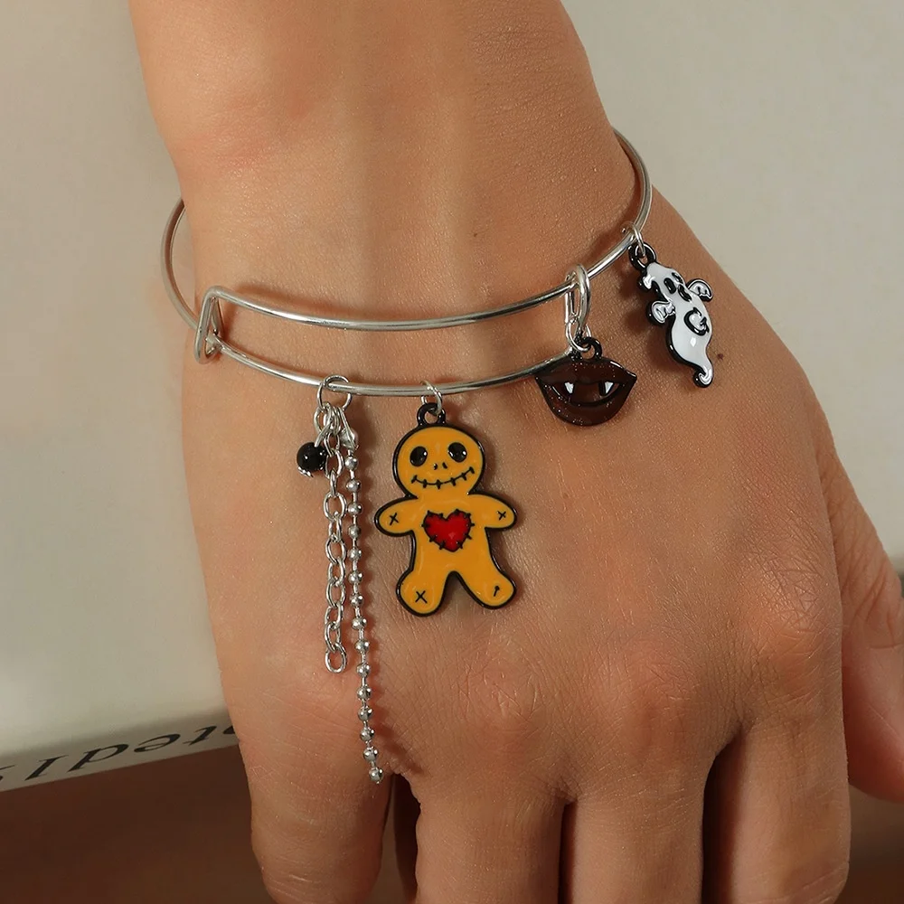Adjustable DIY Skull Pendant Live Mouth Alloy Pumpkin Halloween Bangle, As pictures
Adjustable DIY Skull Pendant Live Mouth Alloy Pumpkin Halloween Bangle, As pictures
