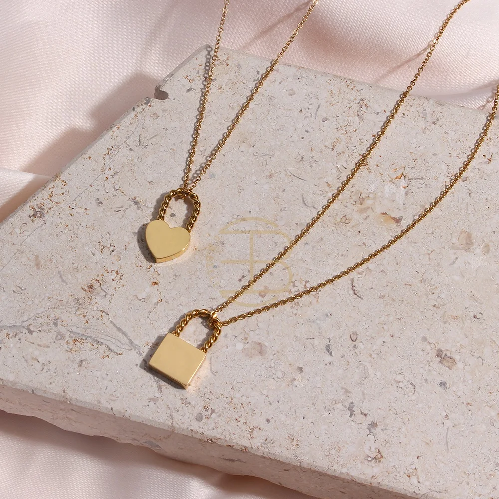 Unique Love Lock Pendant Necklace Daily Jewelry Stainless Steel 18K Gold Plated Custom Necklace
Unique Love Lock Pendant Necklace Daily Jewelry Stainless Steel 18K Gold Plated Custom Necklace