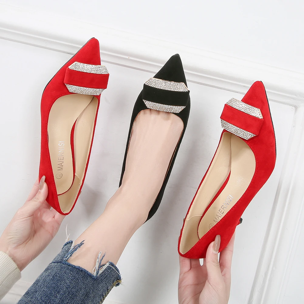 Dress party wedding office comfortable low heels pointed toe pull-on women's stiletto high heels
Dress party wedding office comfortable low heels pointed toe pull-on women's stiletto high heels