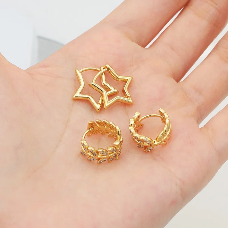 Popular Good Quaulity Gold Plated Star and Leaf earrings Jewelry women girls gift elegant Crystal earrings
Popular Good Quaulity Gold Plated Star and Leaf earrings Jewelry women girls gift elegant Crystal earrings