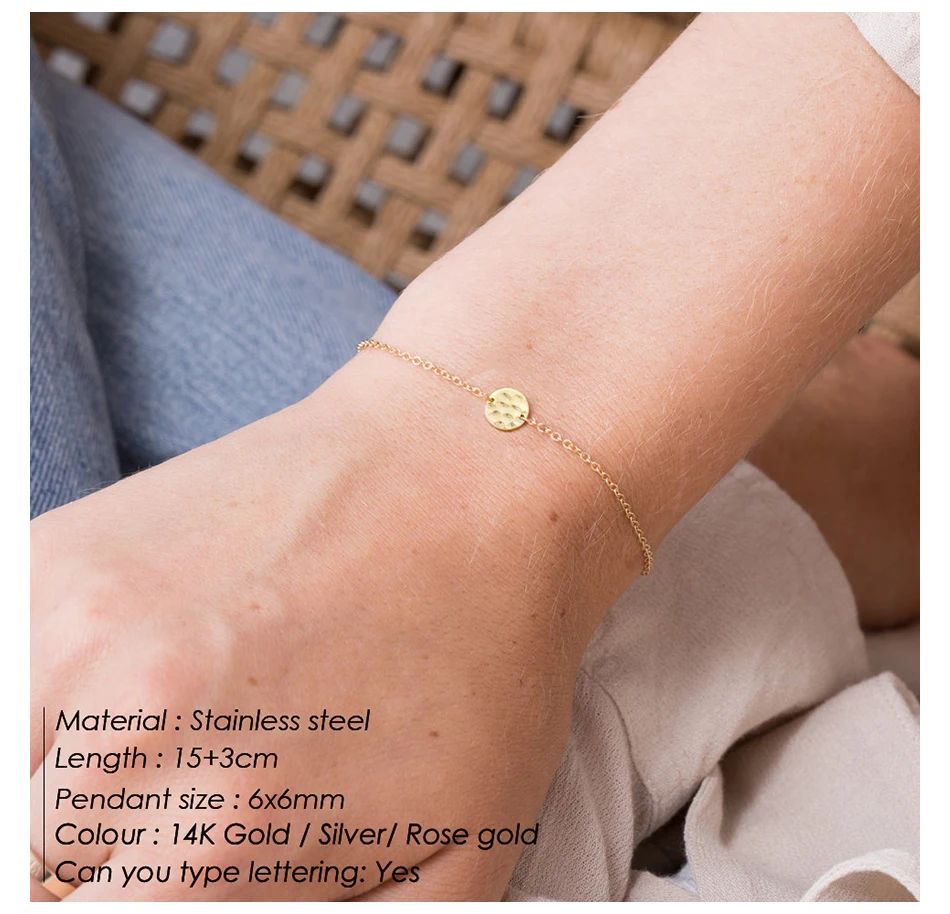 High Quality Rose Gold Plated Charm Bracelet Lobster Clasp Circular Lock Disc Bangle Jewelry for Women, Gold/silver/rose gold
High Quality Rose Gold Plated Charm Bracelet Lobster Clasp Circular Lock Disc Bangle Jewelry for Women, Gold/silver/rose gold