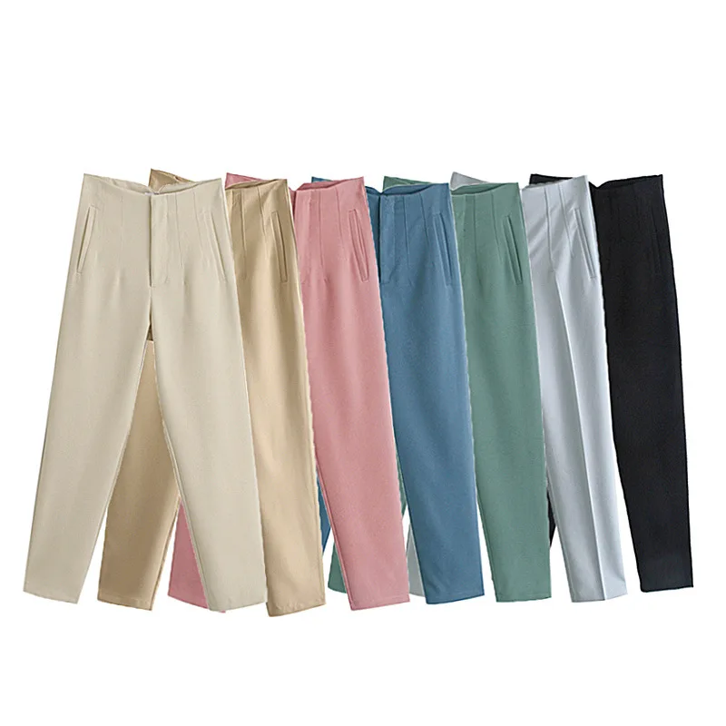 2021 Women Spring Trousers Suits High Waisted Pant Fashion Office Lady Beige Elegant Casual Famale Stright Pants
2021 Women Spring Trousers Suits High Waisted Pant Fashion Office Lady Beige Elegant Casual Famale Stright Pants
