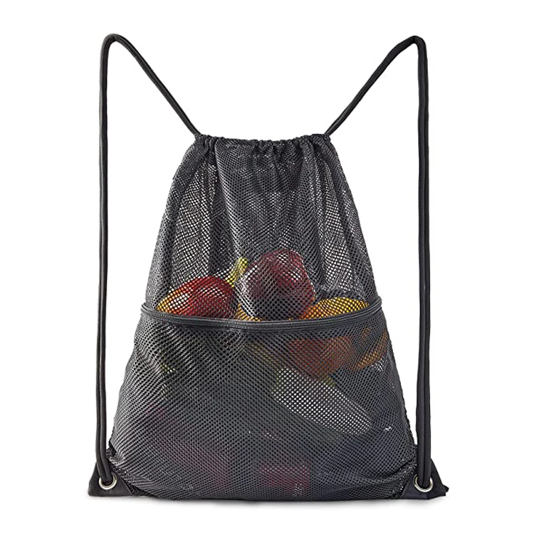210D Polyester mesh drawstring shoulder women shopping bag draw string closure backpack sport travel outdoor mesh beach bag
210D Polyester mesh drawstring shoulder women shopping bag draw string closure backpack sport travel outdoor mesh beach bag